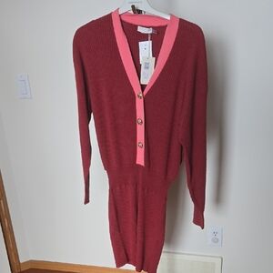 Ramy Brook Red and Pink Knit Top